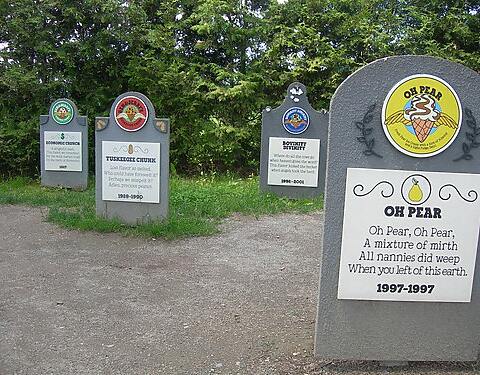 Ben & Jerrys Grabsteine