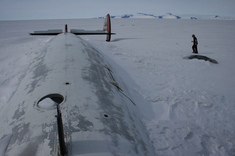 Flugzeug in der Antarktis